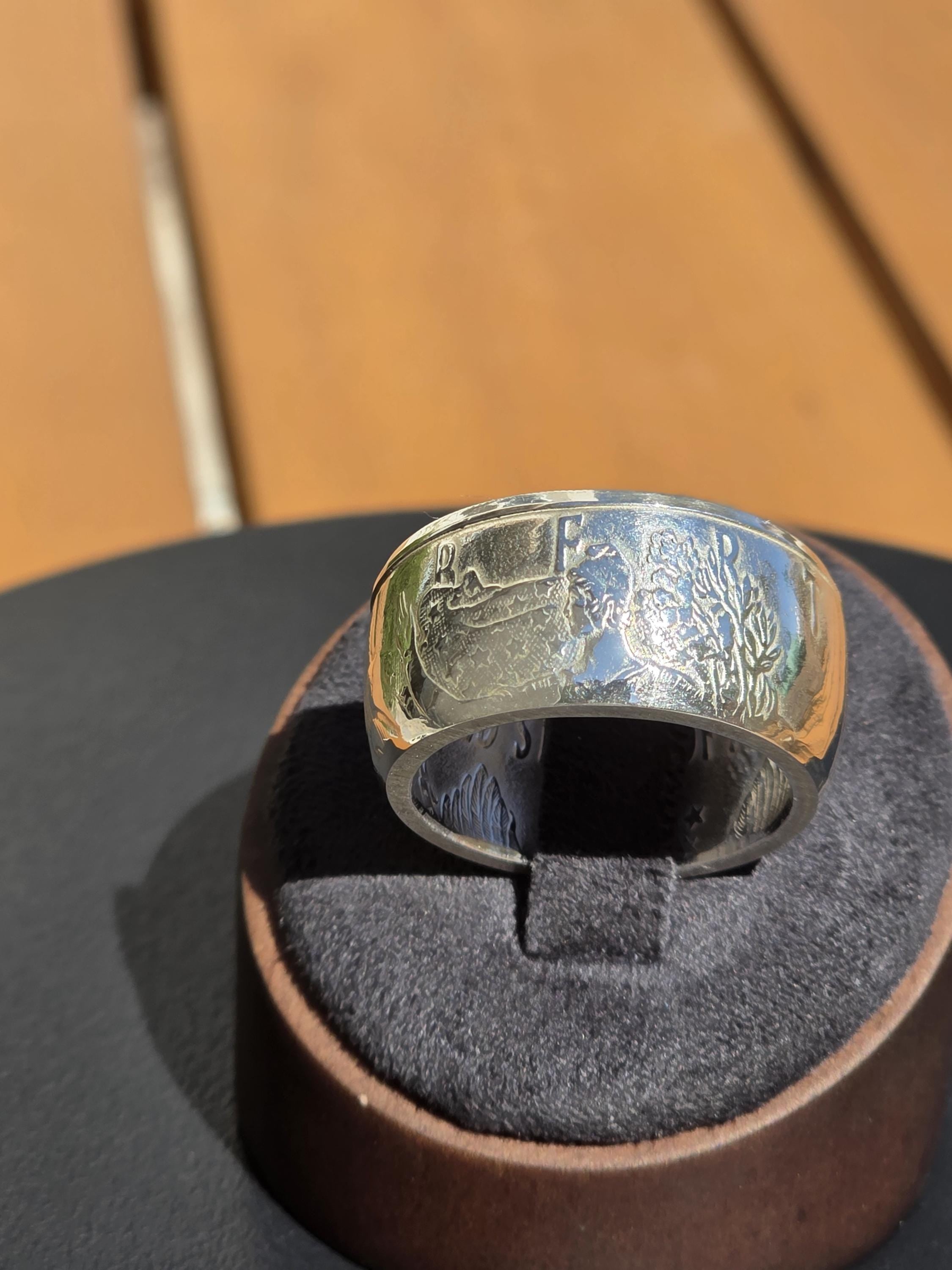 American Eagle Coin Ring - Custom Forged Band - Handcrafted .999 Silver Statement Ring - Various Mint Years