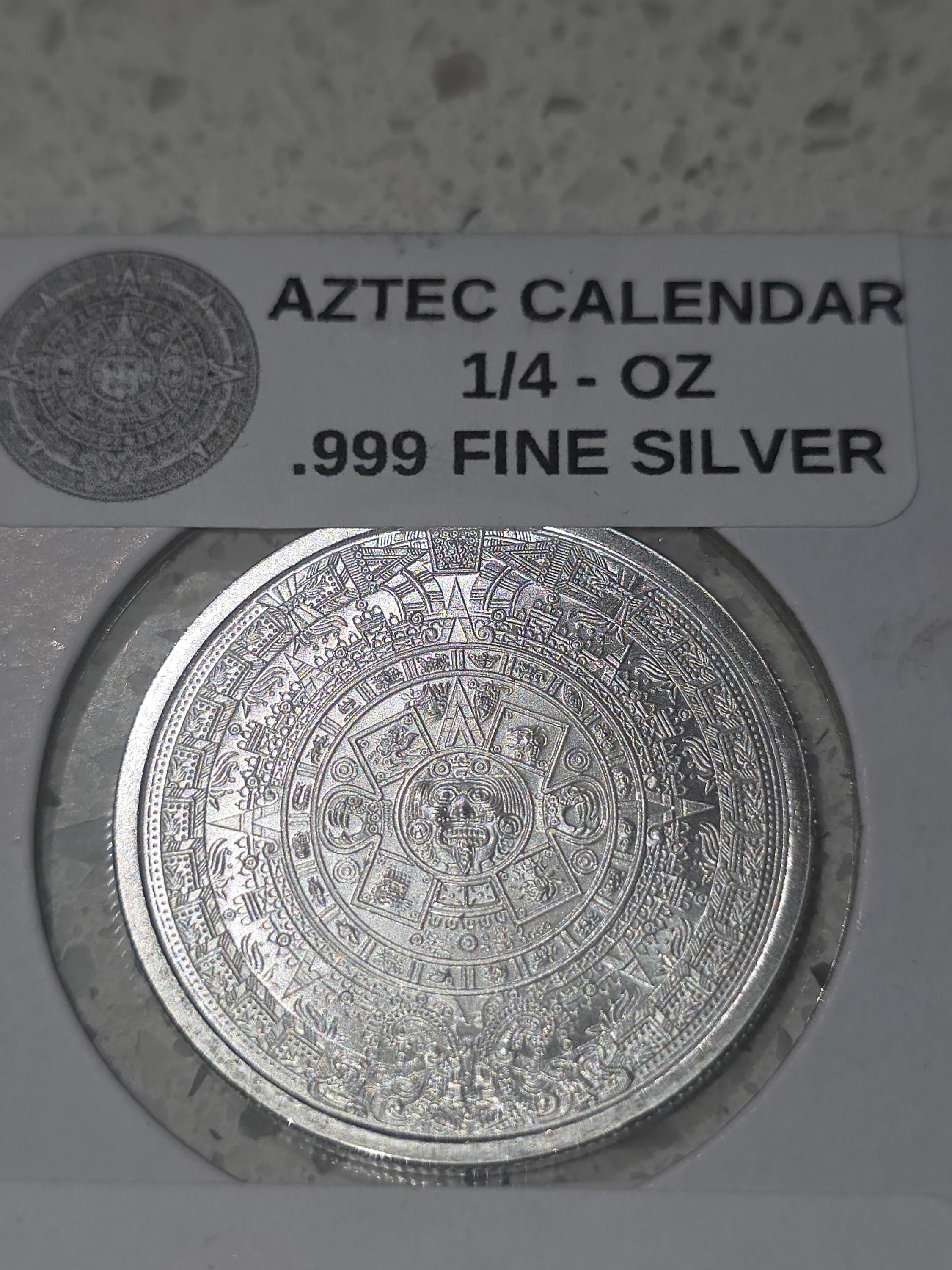 Aztec Calendar Sun Stone Ring – .999 Fine Silver Statement Band (1/4 oz.)