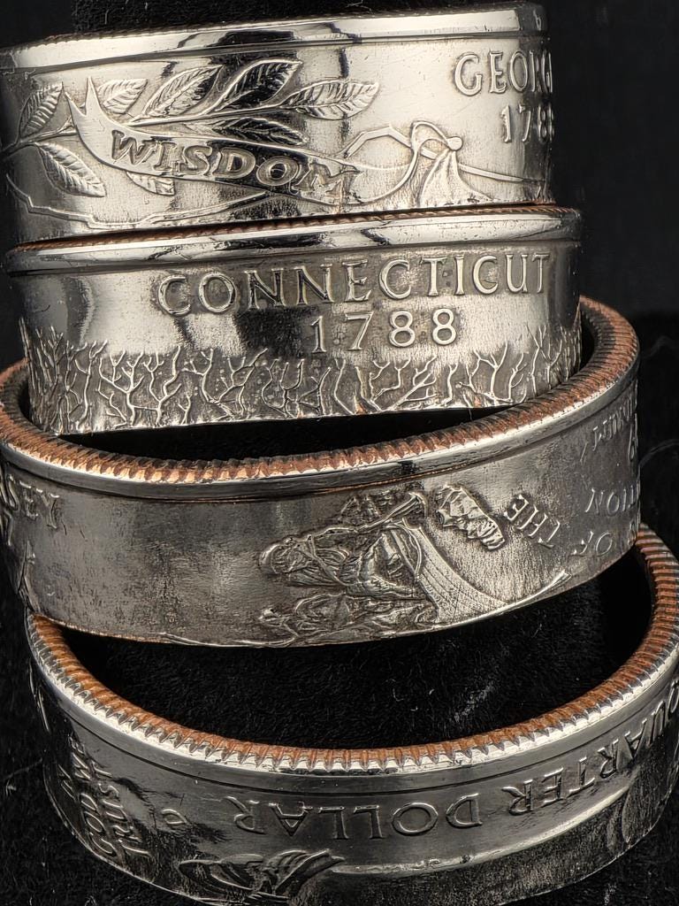 Custom Statehood Quarter Ring – Handmade Clad Coin Jewelry