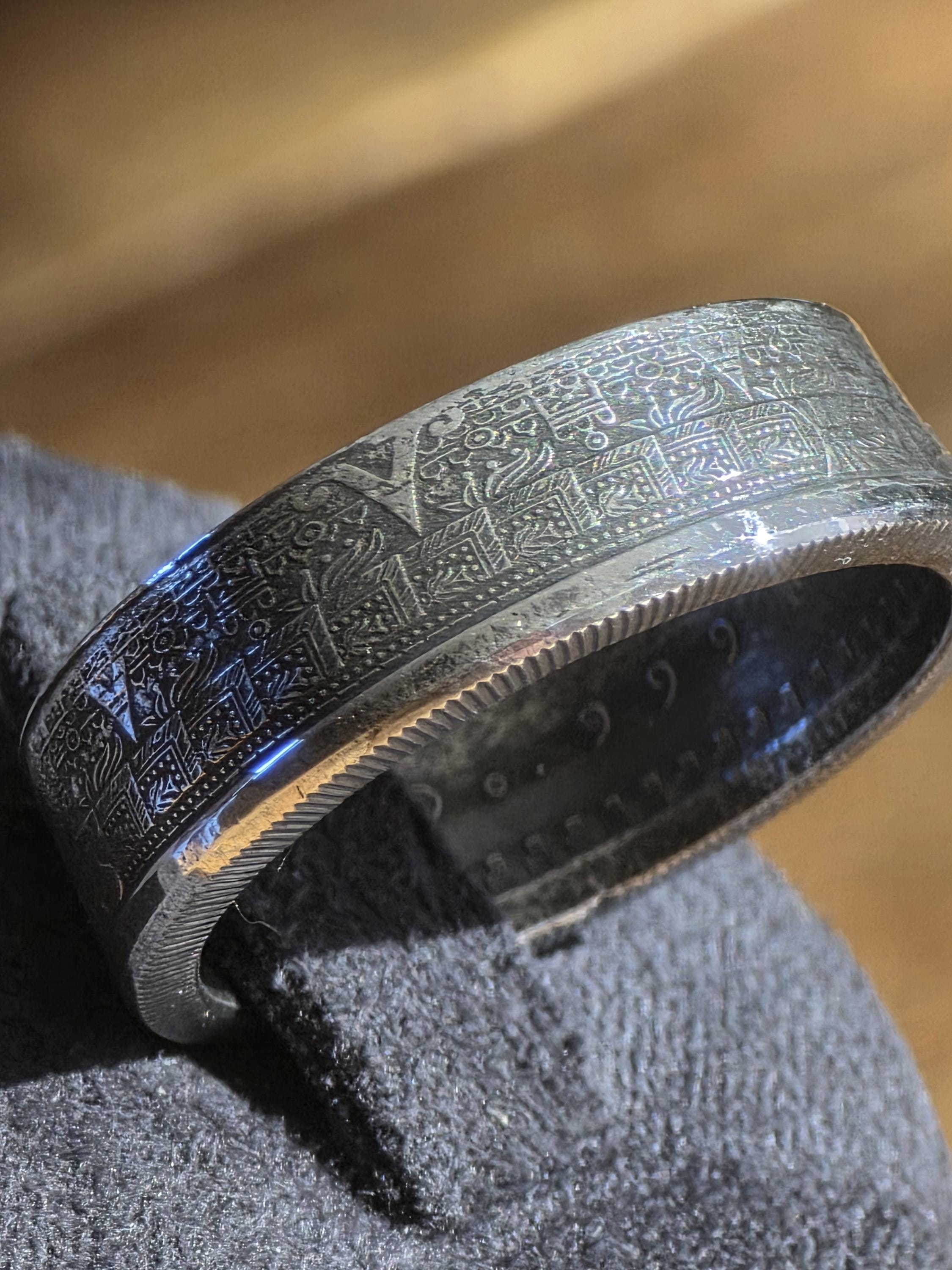 Aztec Calendar Sun Stone Ring – .999 Fine Silver Statement Band (1/4 oz.)