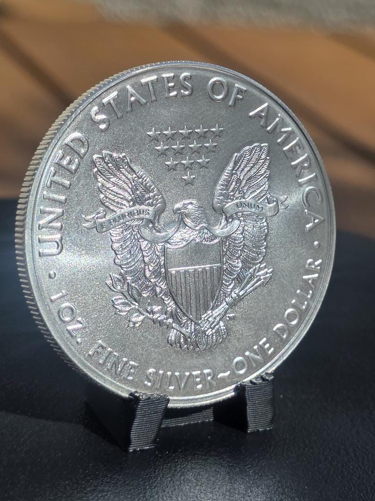 American Eagle Coin Ring - Custom Forged Band - Handcrafted .999 Silver Statement Ring - Various Mint Years