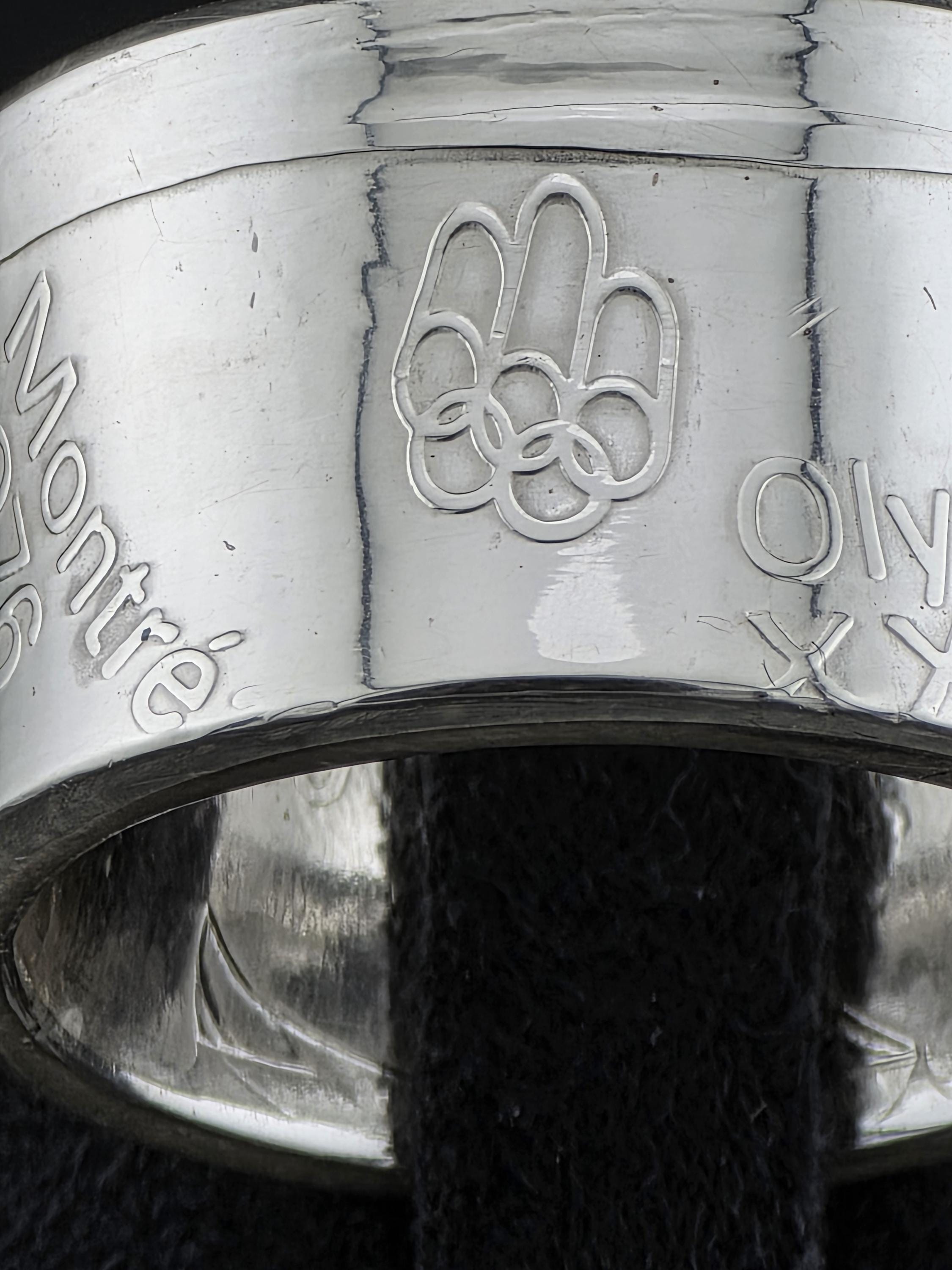 1976 Montreal Olympics World Map $10 Silver Coin Ring