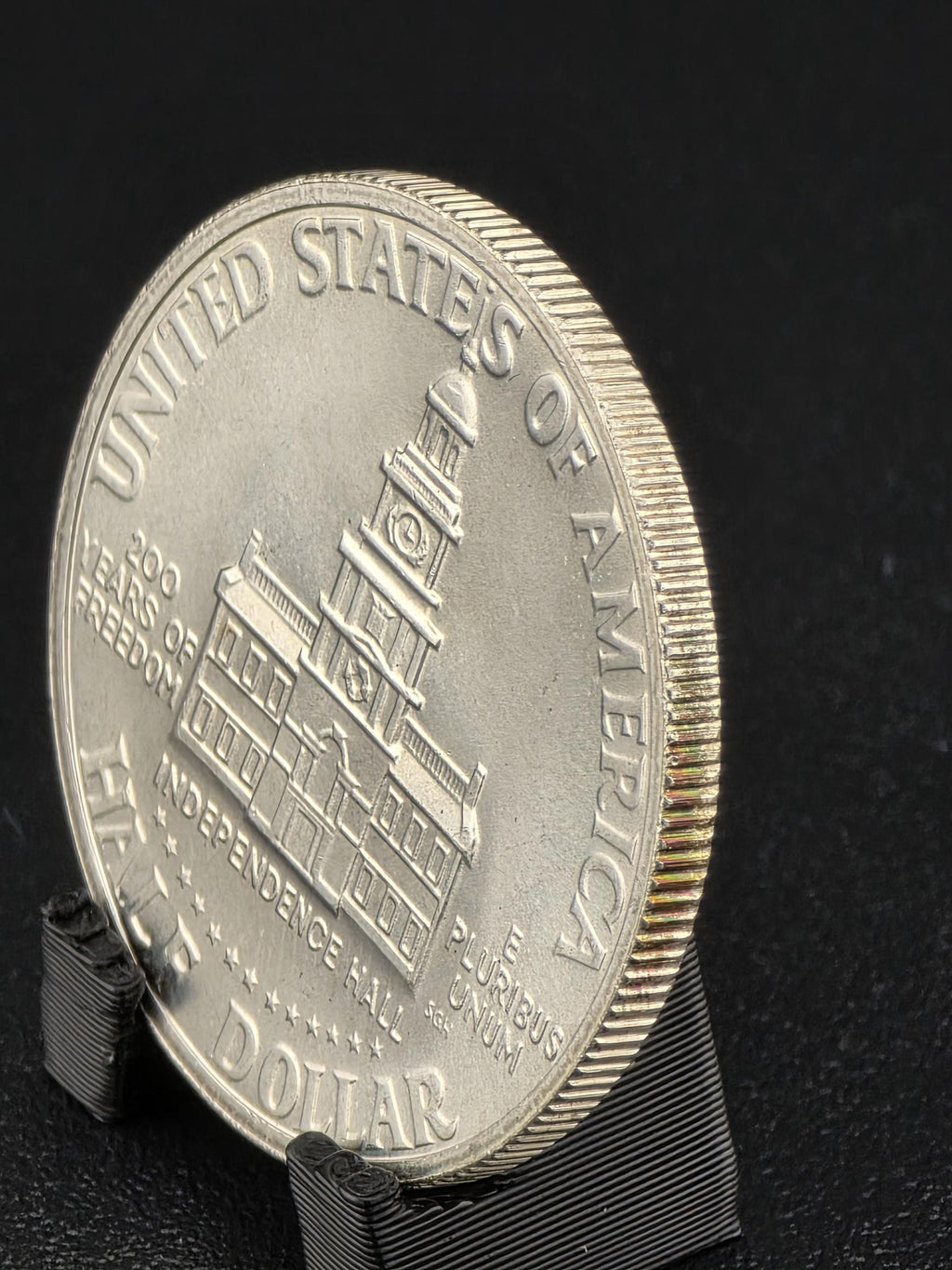 1776–1976 Kennedy Bicentennial Silver Half Dollar Coin Ring — Custom Hand-Forged 40% Fine Silver Statement Band