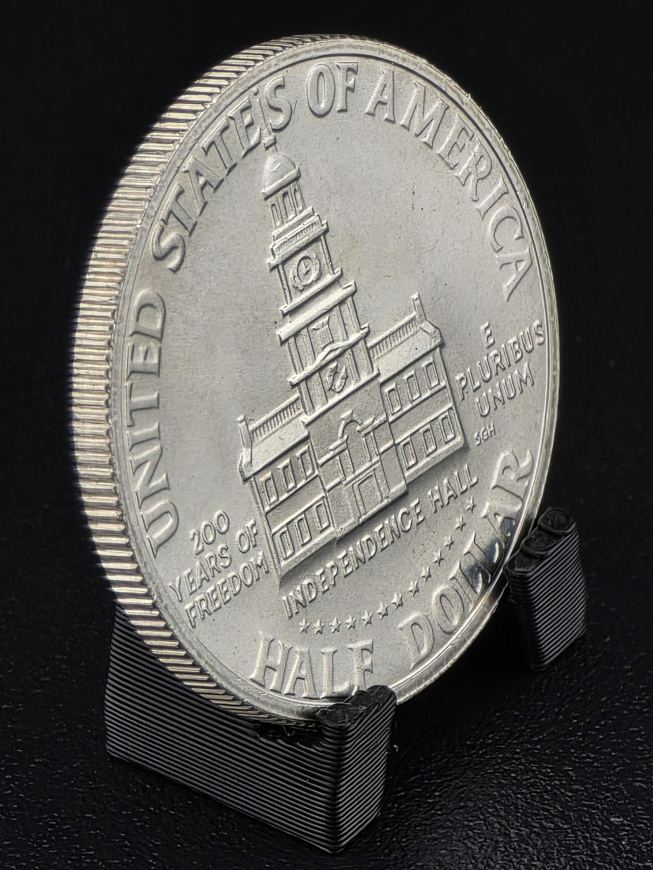 1776–1976 Kennedy Bicentennial Silver Half Dollar Coin Ring — Custom Hand-Forged 40% Fine Silver Statement Band