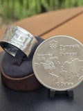 1976 Montreal Olympics World Map $10 Silver Coin Ring