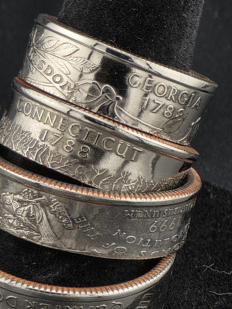 Custom Statehood Quarter Ring – Handmade Clad Coin Jewelry