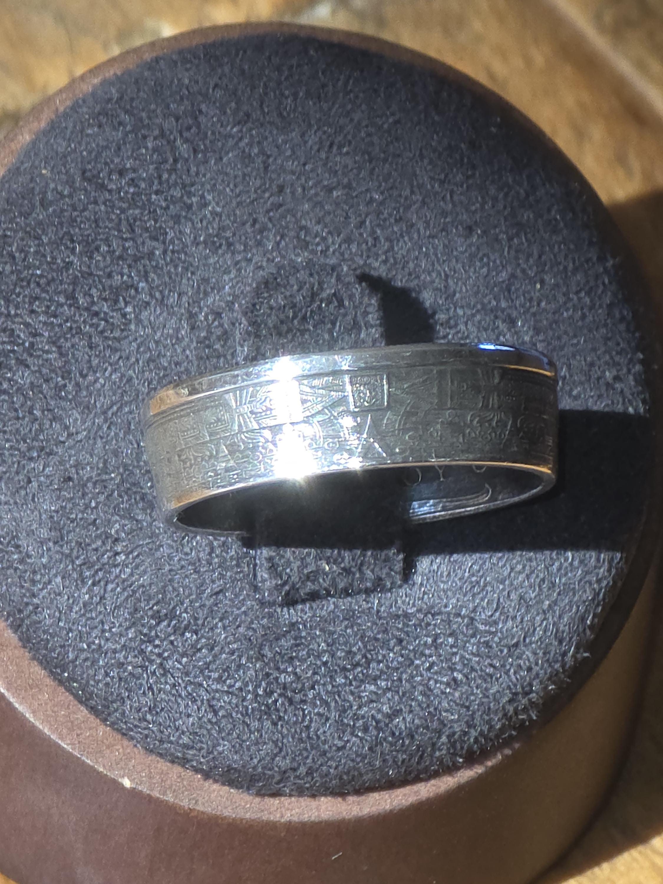 Aztec Calendar Sun Stone Ring – .999 Fine Silver Statement Band (1/4 oz.)