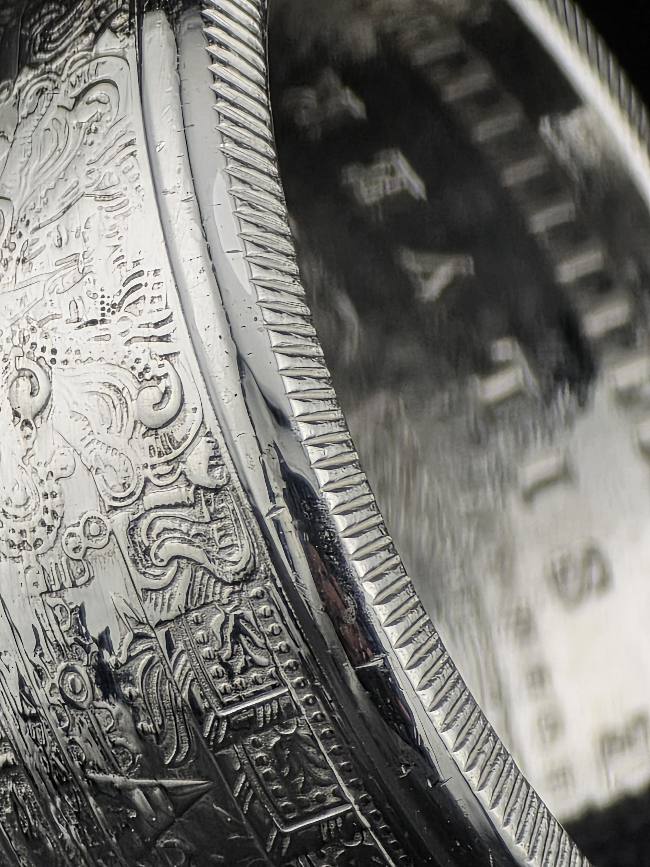 Aztec Calendar Sun Stone Ring – .999 Fine Silver Statement Band (1/2 oz.)