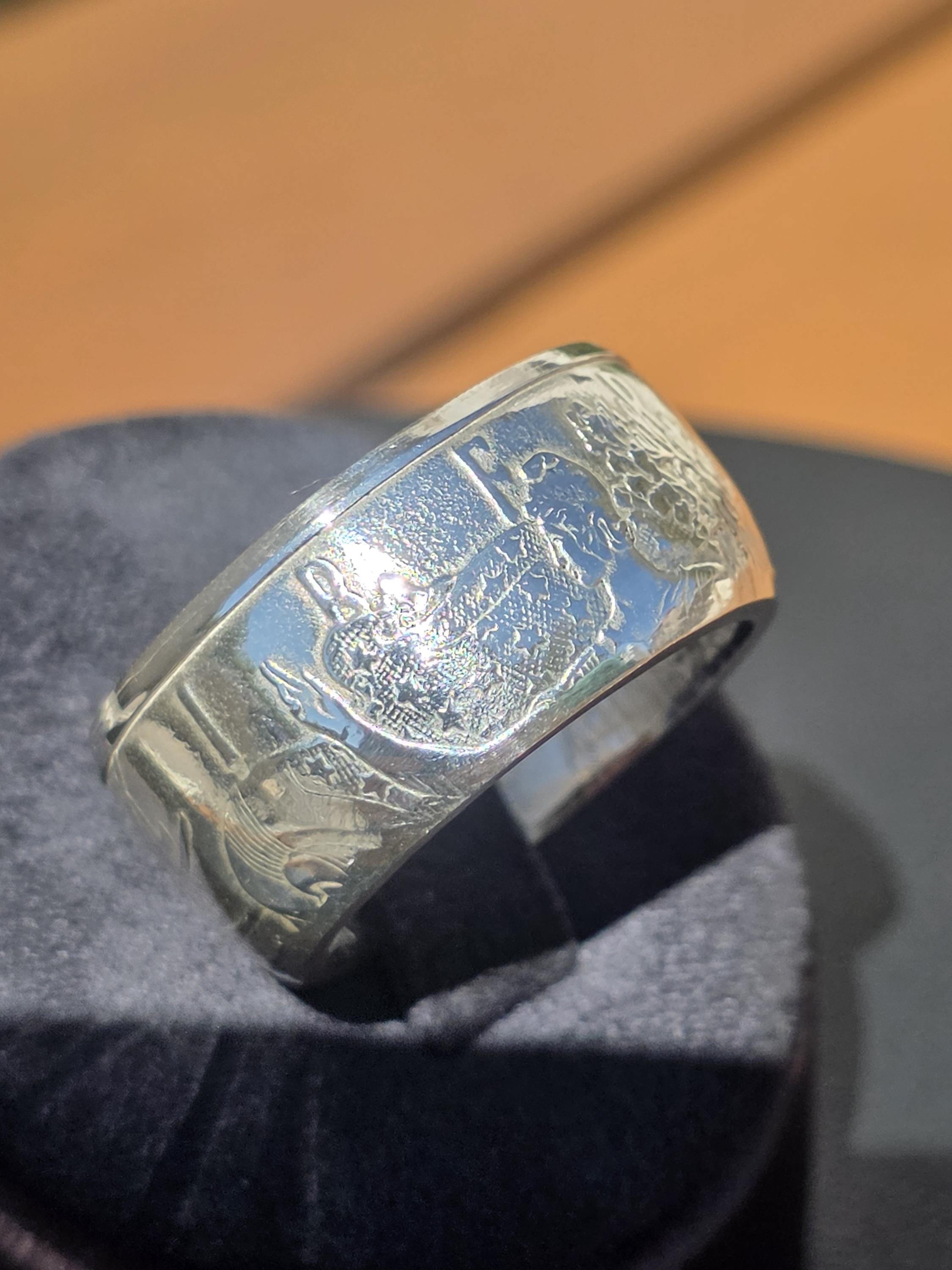 American Eagle Coin Ring - Custom Forged Band - Handcrafted .999 Silver Statement Ring - Various Mint Years