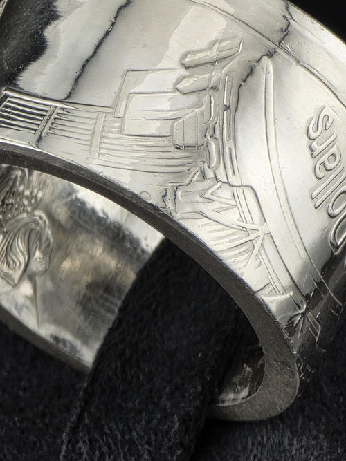 1976 Montreal Olympics World Map $10 Silver Coin Ring