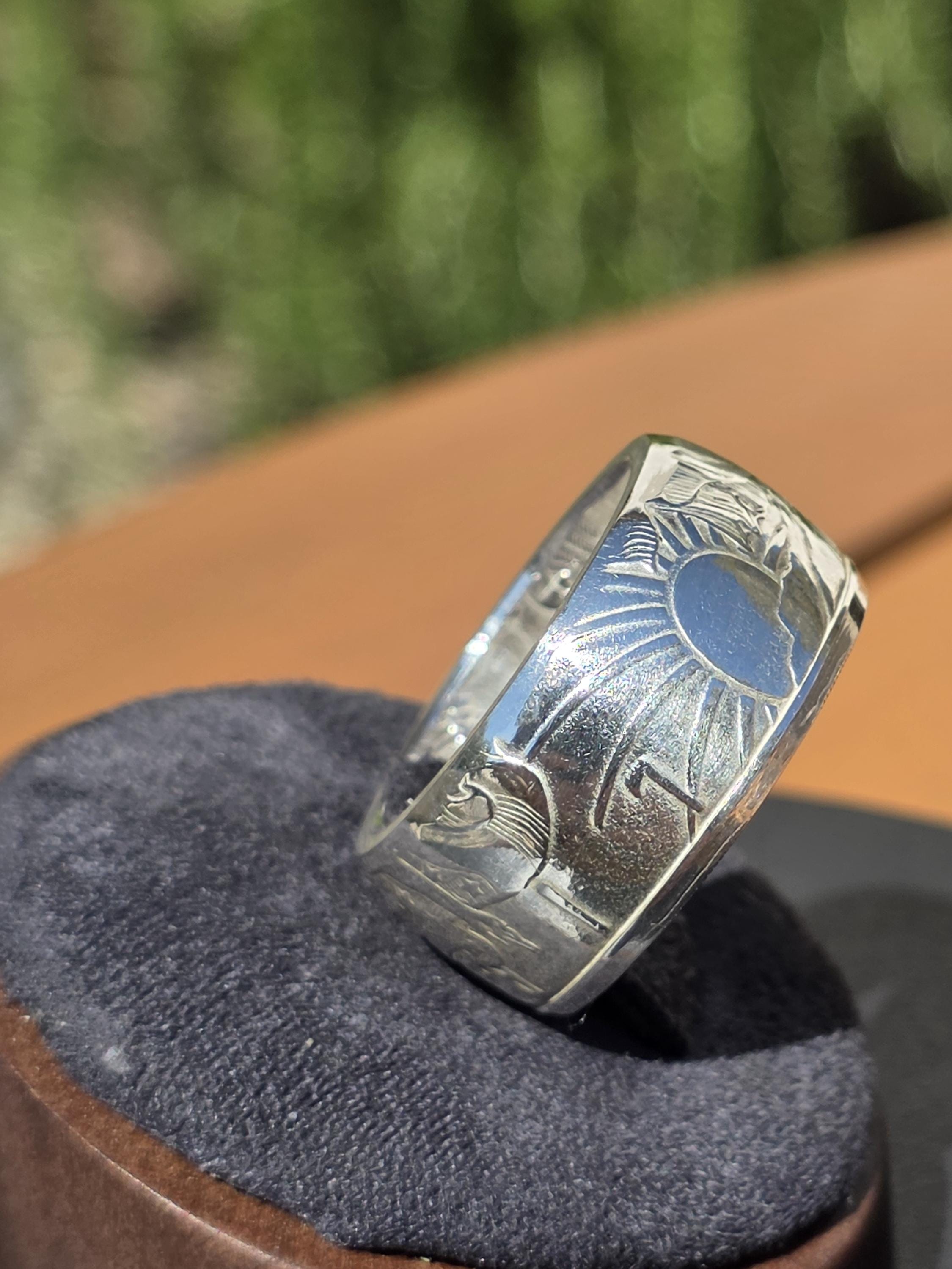 American Eagle Coin Ring - Custom Forged Band - Handcrafted .999 Silver Statement Ring - Various Mint Years
